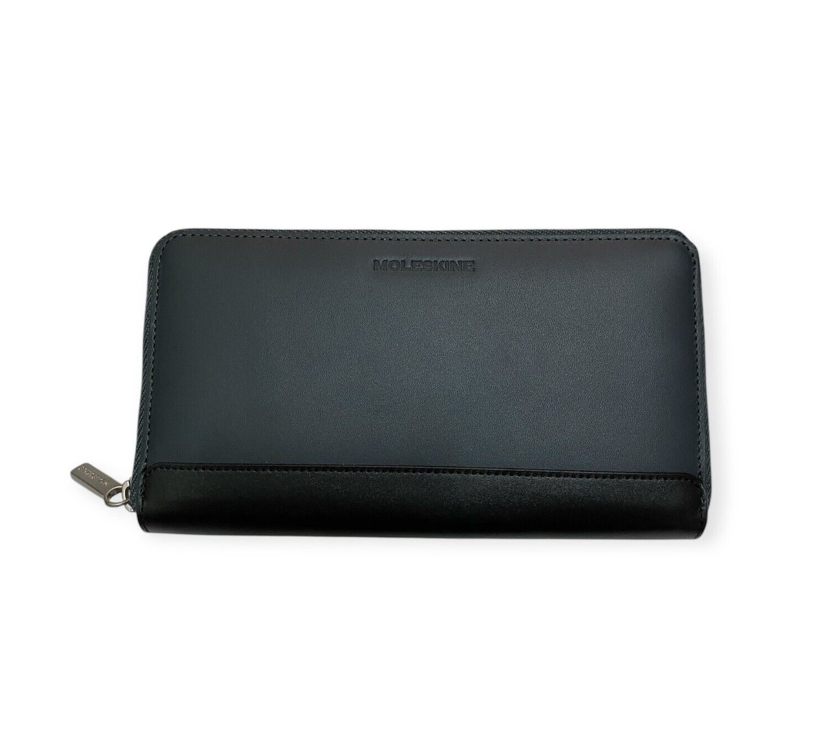 Portafoglio donna Moleskine nero/blu zip per carte contanti monete