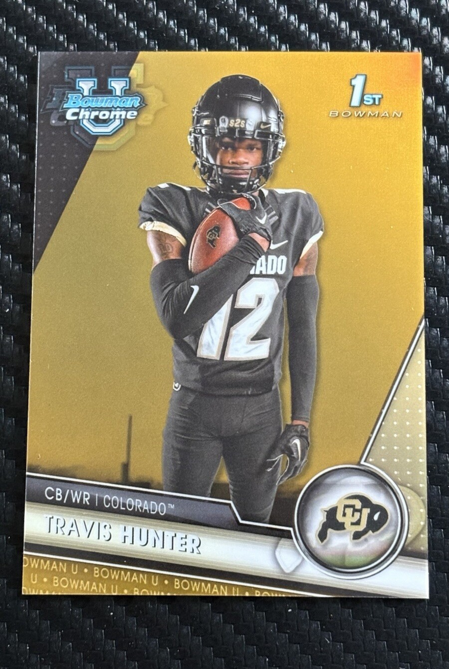 Travis Hunter - 2023 Bowman University Chrome Gold Refractor 1st Bowman /50