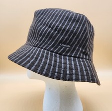 Vintage KANGOL BLUE Tweed Knit Pin Stripe Gaffer Trilby Wool blend Hat Unisex