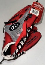 Rawlings Players Series Youth Kids 10" RHT Baseball Red Gray Mitt Glove - PL10SS