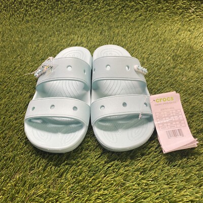 Crocs Iconic Comfort Blue Green 2 Strap Waterproof Sandals Sz M5/W7 New