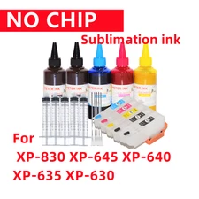 No chip Sublimation ink refillable cartridge kit XP830 XP645 XP640 XP635 XP630