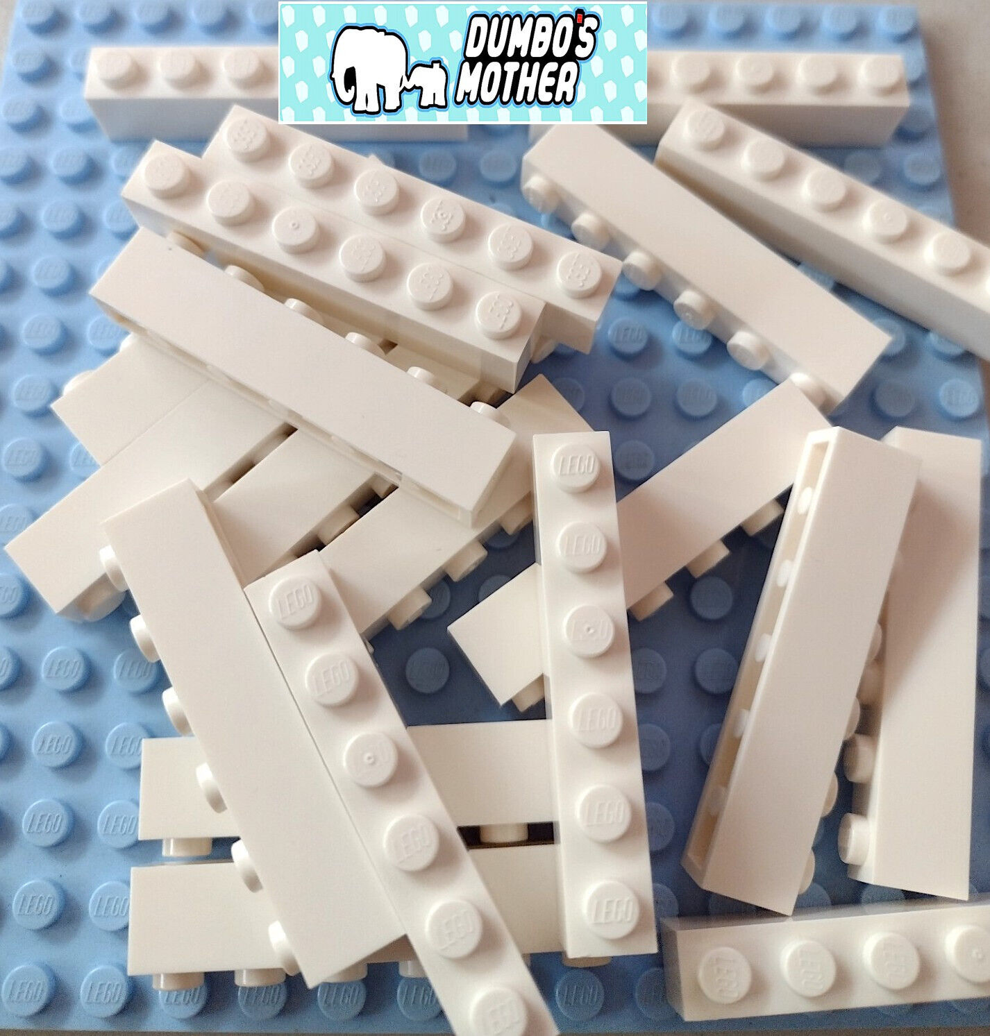 LEGO 1x8 White Bricks City Star Wars Walls Building 3009 NEW X10