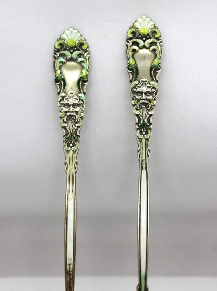 Набор Dominick & Haff Renaissance зеленая эмаль 7 дюймов длинная ручка серебро оливковое (74 г) - Изображение 2 из 4