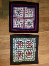 NEW Quilted Throw Pillow COVER 14x15" Green/Blue Quilt MIX N MATCH Primative NEW