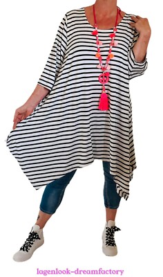 KISCHELLA – Lagenlook SHIRT A-Linie Gr 44 46 48 50 52 – Schwarz