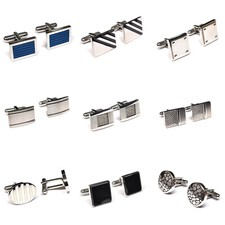 Elegante Manschettenkn&ouml;pfe silber matt  glanz M&auml;nner Edelstahl Herren Hochzeit