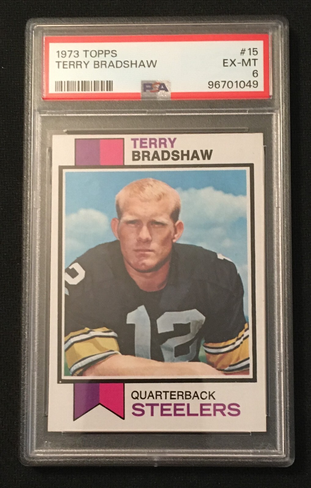 1973 TOPPS 15 TERRY BRADSHAW PITTSBURGH STEELERS EX/MT PSA 6