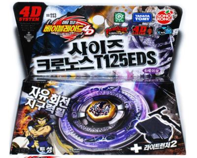 TAKARA TOMY METAL Beyblade 4D BB-113 Scythe Kronos T125ED Launcher set Korea ver EUR 61,22