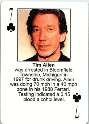 Tim Allen Stars Behind Bars Mug Shot Playing Trading Card