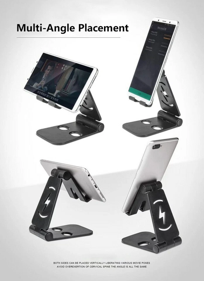 Universal Foldable Desktop Desk Stand Holder Mount For Cell Phone and Tablet Pad - Image 4 of 4