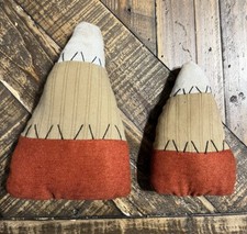 Primitive Look 2 Fabric Candy Corn Farmhouse Decor Halloween Stuffed Candy Corn