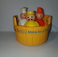 Vintage Fisher Price Three 3 Men In A Tub 1970