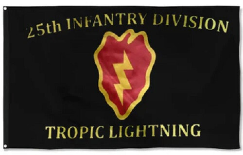 Bandera 25ª División De Infantería Tropic Lightning 3'x5' – Poliéster 100D – Trade Winds – Perfecta Para Veteranos Y Coleccionistas