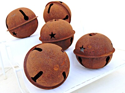 Rusty Jingle Bells ~ Large 3'' Noisy Sleigh Bell  for Door Wreath Camping Dinner