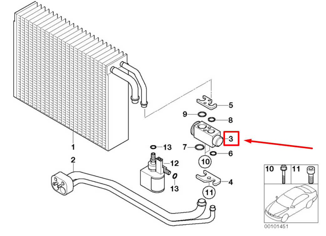 BMW 7 E65,E66,E67 Air Conditioner Expansion Valve 9178314 