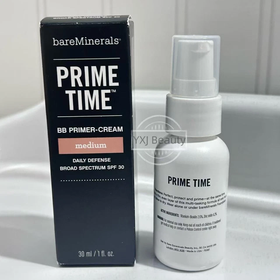 New bareMinerals Prime Time BB Primer-Cream SPF 30~Medium~Full size: 30 ml~Rare - Image 2 of 3