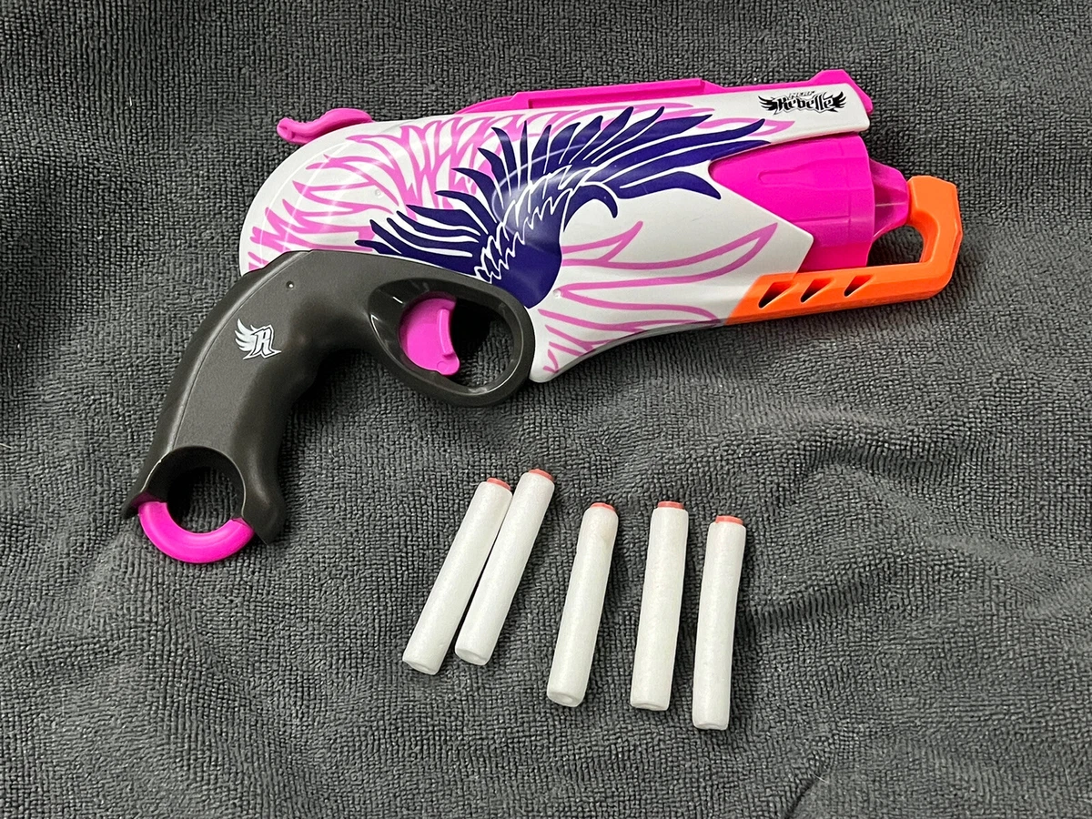 Nerf Rebelle Sweet Revenge 5 Shot Hammer Gun Revolver Dart Blaster Toy  Pistol