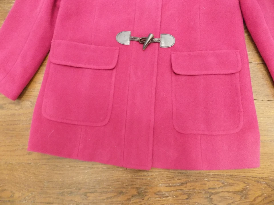 Abrigo de Día Larry Levine PS Fucsia Rosa Caliente Mezcla de Lana Clásico Cremallera Usado en Excelente Condición Lindo Foto 4 de 4