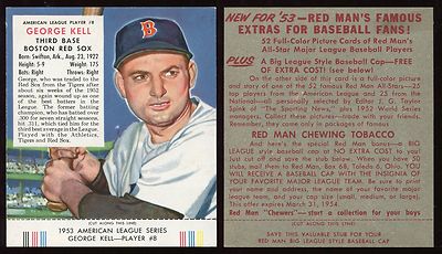 b famous tobacco 2 1953 Red Man w/Tab #8 George Kell *Red Sox* EX-MT **AA-7618** Discover Fatscrapp Drinks at B