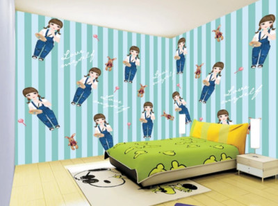 3D Cute Girl KEP4276 Wallpaper Mural Self-adhesive Removable Sticker Kay
