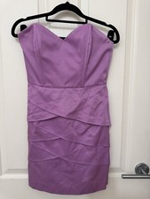 Nookie Strapless Mini Dress Purple Size 10 Cotton Polyester Designer