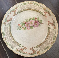 Antique 1911 Art Nouveau Calendar Plate Carnations McNical 8.25” D x 7/8”H