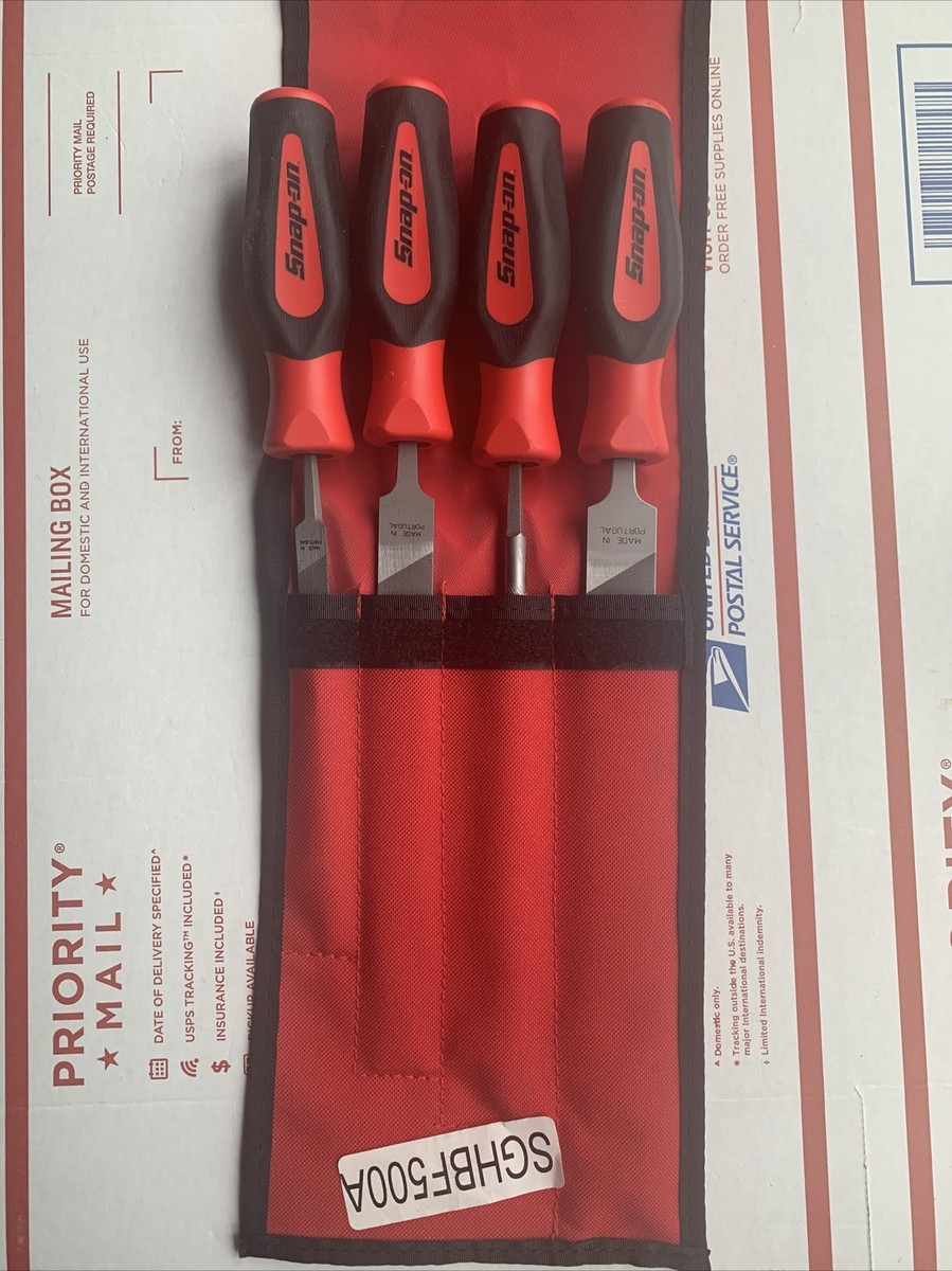 Snap on SGHBF500A 4 PC Instinct Soft Grip Handle Mixed File Set