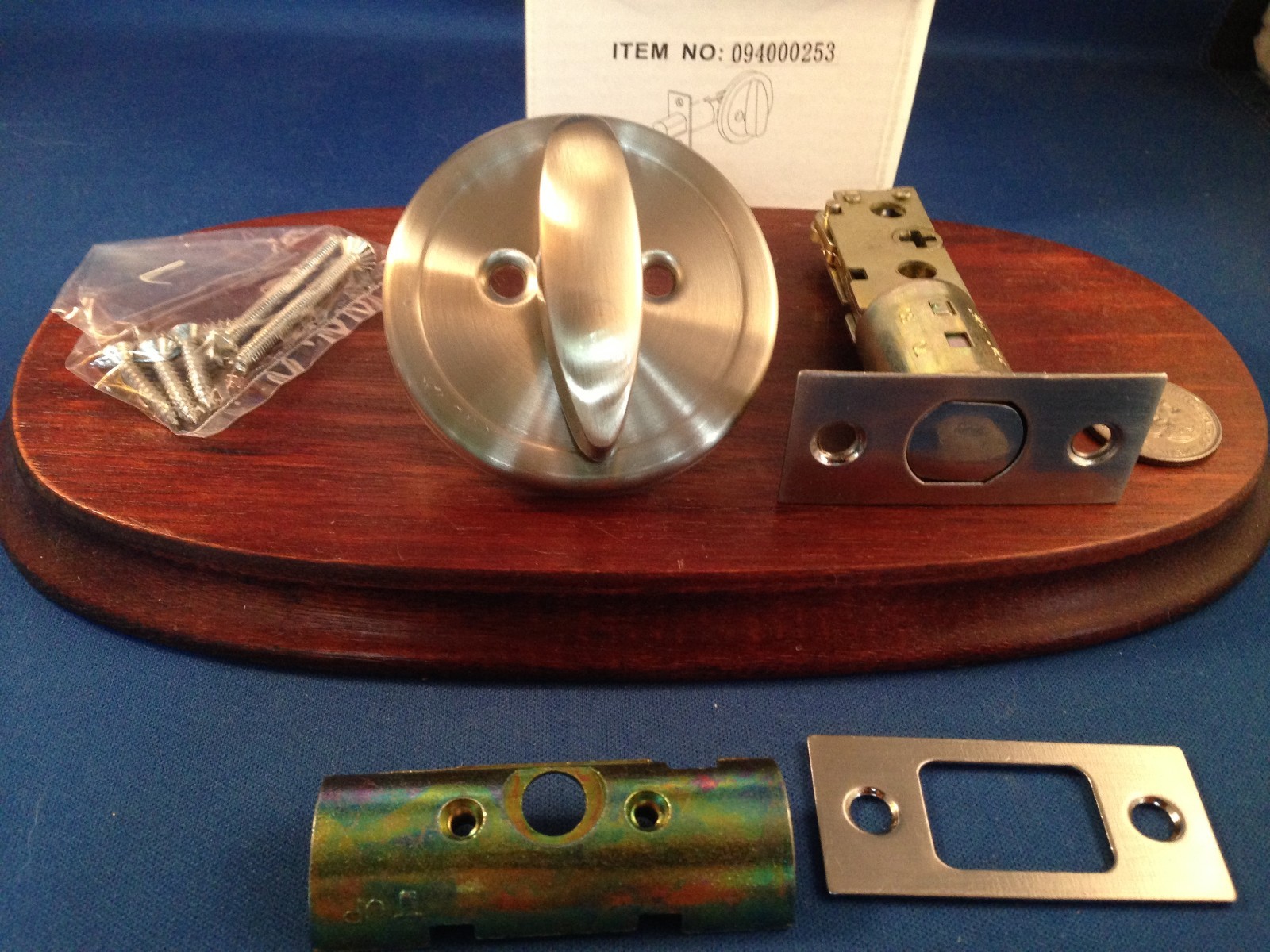 Single Sided Keyless Deadbolt Turn Bolt, Satin Nickel, 94000253