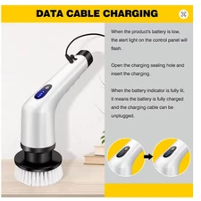 DayPlus Cordless Electric Cleaning Brush 3 Head Multi-function Bathroom Floo