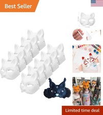Cat Masks - White Therian Masks for Masquerade, Halloween, Kids Cosplay  Cos...