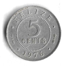 1976 Belize 5 Cents World Coin - Mintage 1,000,000 - KM# 34a