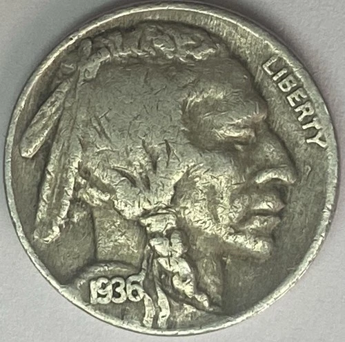 1936-P 5C Indian Head Buffalo Nickel COMBINED SHIPPING 33126