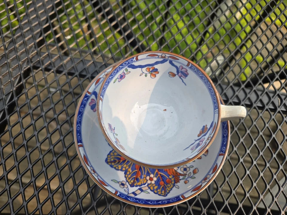 Antique Spode Tobacco Leaf Cup And Saucer/berry Bowl Polychrome - Image 2 of 4
