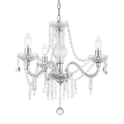 Moderne Kronleuchter Deckenleuchte, 3-flammige Acryl Pendelleuchte mit verstellbarer Kette,