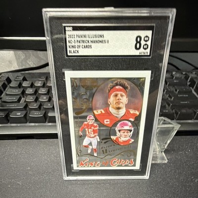 Panini 2022 Illusions King of Cards Patrick Mahomes II #KC-3 Black SGC 8