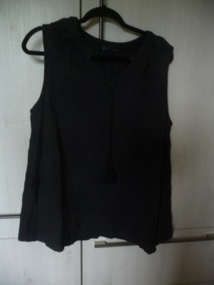 Gina Musselin Schlupfbluse schwarz/ Gr.XL 46/48 ärmellos