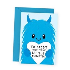 Birthday Card For Men - Daddy From Your Little Monster - Funny Fathers Day