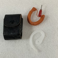 Vintage Leather 2.75  x1.5  Pouch With Loop Cable Japan Camera Electronics Part