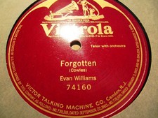 1908 US Tenor EVAN WILLIAMS Eugene Cowles FORGOTTEN Victor 74160 78 x
