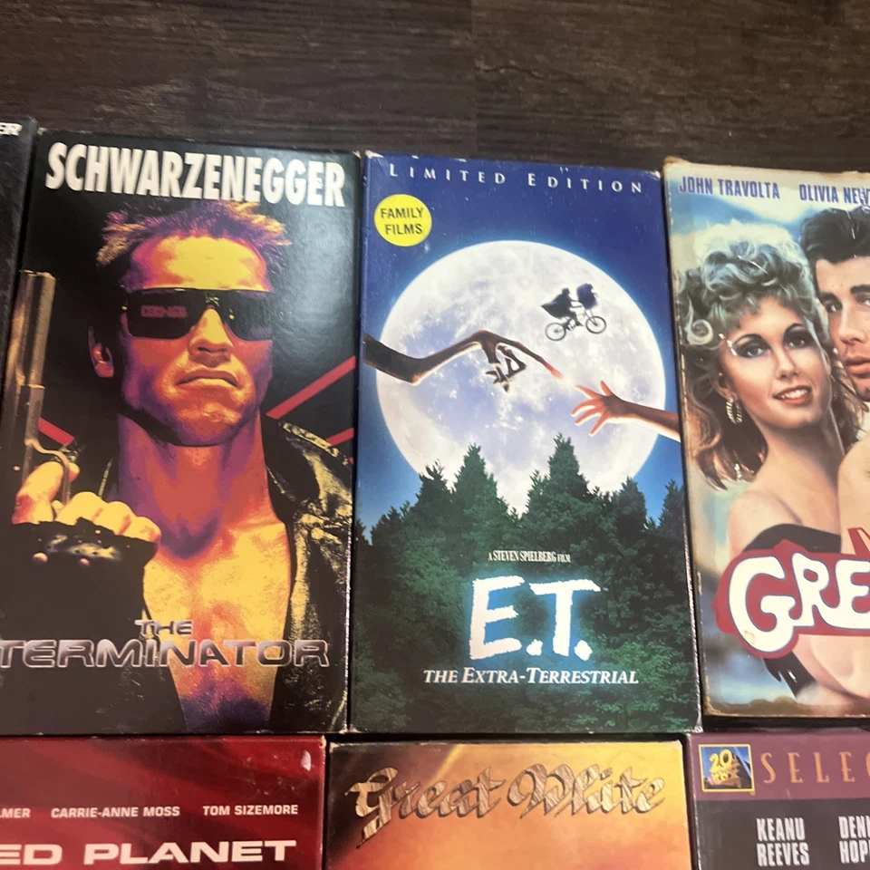 VHS horror movies Lot and action 10 VHS ET, Grease, Terminator, Speed, Mission - Image 3 of 4