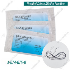 Dental Surgical Suture Silk Braided Non Absorbable Suture Needled Train