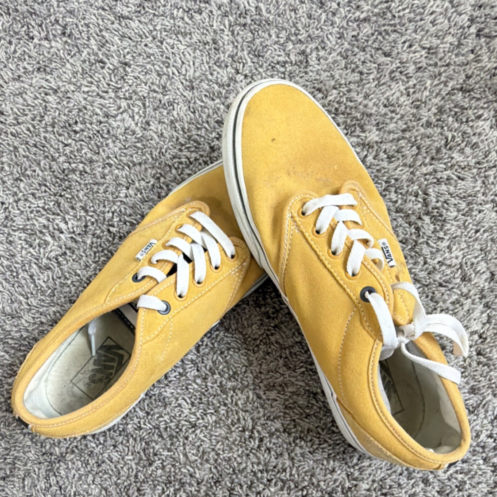 VANS Yellow Canvas Lace Up Men's Casual Sneakers Comfort Rubber Sole