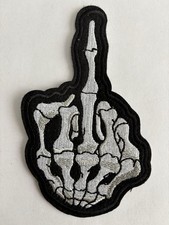 Skeleton Middle Finger Up Iron-on Embroidered Patch 5