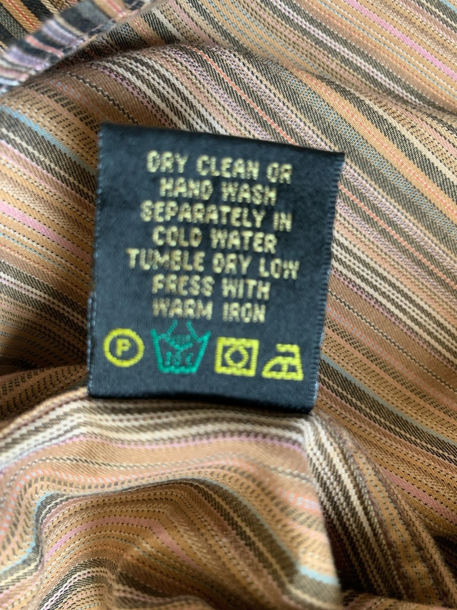 Bugatchi Men’s Medium Brown Stripe Button Down Shirt View 5