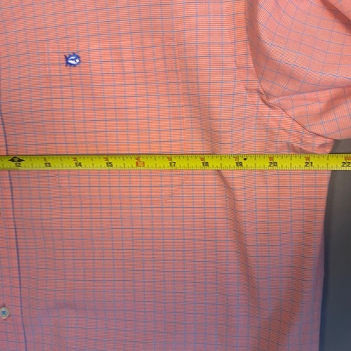 Camisa Southern Tide Para Hombres Calce Clásico Mediana Abotonada Salmón Cuadros - Imagen 7 de 9