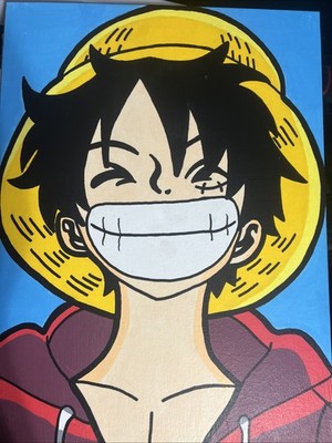 12x16 Luffy from One Piece Hand Painted Acrylic On Canvas Panel