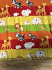 New Handmade Zoo Animals Fleece Baby Toddler Blanket w/ Crochet Edging 54 X 60
