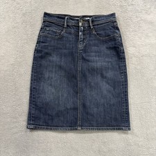 Old Navy Skirt Women's 1 Midi Back Blue Denim Knee Length Soft Girl 90s Y2K VTG
