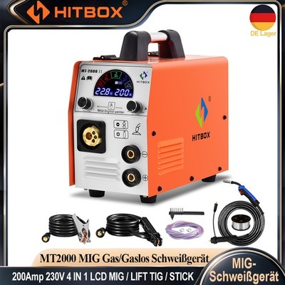 4 in 1 MIG MAG 200A Elektroden Schweißinverter Schweißgerät  TIG STICK Welder DE